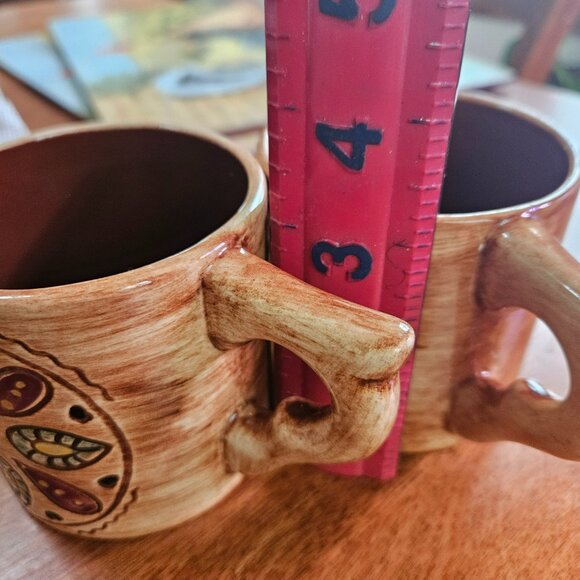 Pennsbury pottery vintage folk art glazed coffee mugs 1970s - Picture 5 of 7